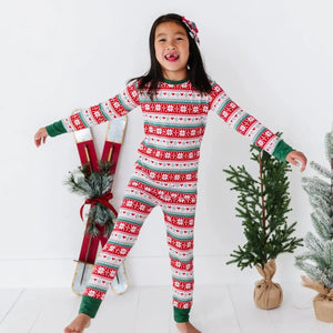 Baby Kids Bamboo Pajamas — Up To Snow Good Two-Piece Pajama Set — Image 1