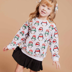 Baby Kids Bamboo Pajamas — Waddle It Be Crew Neck Sweatshirt — Image 1