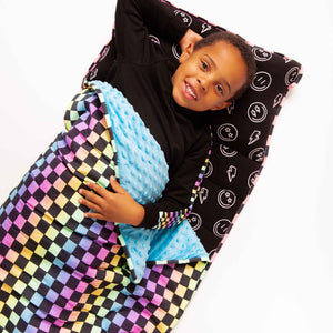 Baby Kids Bamboo Pajamas — Checkered Charm Sleeping Bag — Image 1
