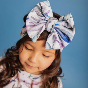 Baby Kids Bamboo Pajamas — Whalecome to the Party Biggie Bow — Image 1