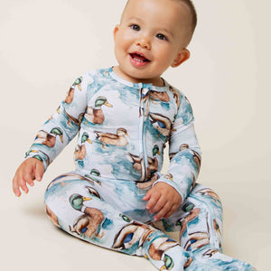 Baby Kids Bamboo Pajamas — Gone Fishin' Convertible Romper Bundle — Image 2