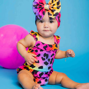 Baby Kids Bamboo Pajamas — Wild About Hue Bubble Romper — Image 1