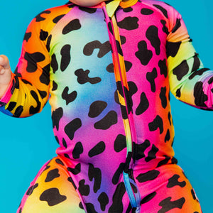 Baby Kids Bamboo Pajamas — Wild About Hue Convertible Romper — Image 1