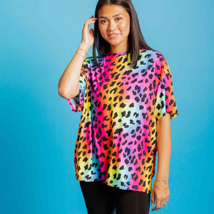 Baby Kids Bamboo Pajamas — Wild About Hue Women's Oversized T-Shirt — Image 1