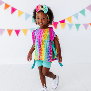 Baby Kids Bamboo Pajamas — Wild Child Girls Short Sleeve Top & Shorts Set — Image 1