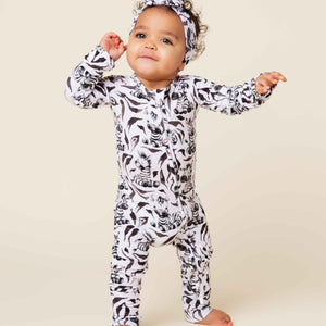 Baby Kids Bamboo Pajamas — Wild Stripes Convertible Romper — Image 1