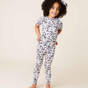 Baby Kids Bamboo Pajamas — Wild Stripes Short Sleeve Pajama Set — Image 1