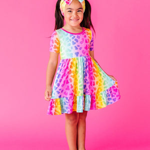 Baby Kids Bamboo Pajamas — Wild Child Girls Dress & Shorts Set — Image 1