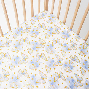 Baby Kids Bamboo Pajamas — Wish Upon A Wing Crib Sheet — Image 1