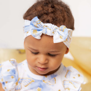 Baby Kids Bamboo Pajamas — Wish Upon A Wing Headwrap — Image 1