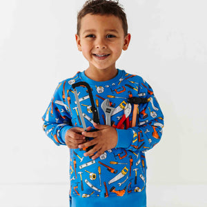 Baby Kids Bamboo Pajamas — Wrench & Repeat Crew Neck Sweatshirt — Image 1