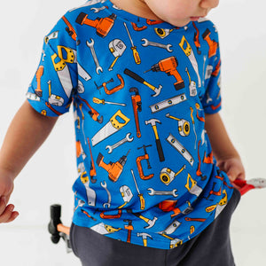 Baby Kids Bamboo Pajamas — Wrench & Repeat T-Shirt & Shorts Set — Image 1