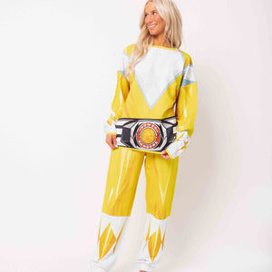 Baby Kids Bamboo Pajamas — Power Rangers Yellow Ranger Adult Jogger Set — Image 1
