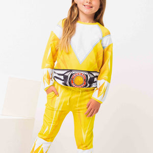 Baby Kids Bamboo Pajamas — Power Rangers Yellow Ranger Jogger Set — Image 1