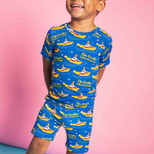 Baby Kids Bamboo Pajamas — Yellow Submarine™ Short Sleeve Pajama Shorts Set — Image 1