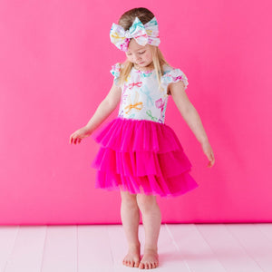 Baby Kids Bamboo Pajamas — You Bow Me Away Tulle Tutu Dress — Image 1