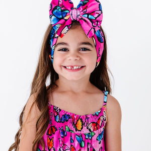 Baby Kids Bamboo Pajamas — You Give Me Butterflies Biggie Bow — Image 1