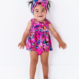 Baby Kids Bamboo Pajamas — You Give Me Butterflies Peplum & Bummies Set Tank Top — Image 1