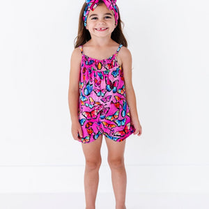 Baby Kids Bamboo Pajamas — You Give Me Butterflies Romper — Image 1