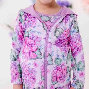 Baby Kids Bamboo Pajamas — You Had Me at Hydrangea Convertible Jacket — Image 1