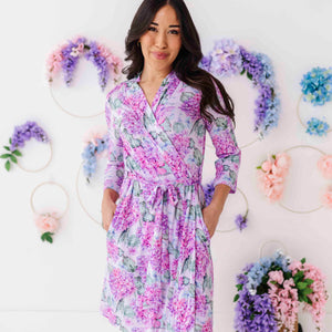 Baby Kids Bamboo Pajamas — You Had Me At Hydrangea Robe — Image 1