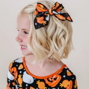 Baby Kids Bamboo Pajamas ā You've Been Ghosted Woven Alligator Clip ā Image 1