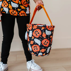 Baby Kids Bamboo Pajamas — You've Been Ghosted Reversible Treat Basket — Image 1