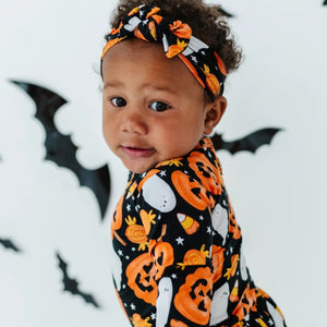 Baby Kids Bamboo Pajamas ā You've Been Ghosted Headwrap ā Image 1