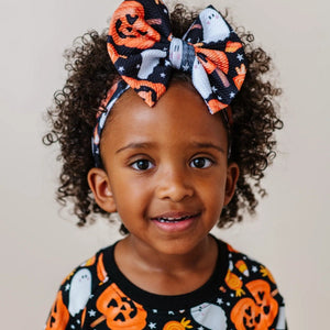 Baby Kids Bamboo Pajamas ā You've Been Ghosted Biggie Bow ā Image 1