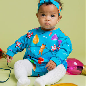 Baby Kids Bamboo Pajamas — A Very Lit-mas Bubble Sweatshirt — Image 1