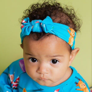 Baby Kids Bamboo Pajamas — A Very Lit-mas Headwrap — Image 1