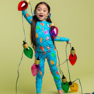 Baby Kids Bamboo Pajamas — A Very Lit-mas Long Sleeve Pajama Set — Image 1