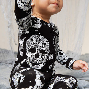 Baby Kids Bamboo Pajamas — After Glow Convertible Romper — Image 1