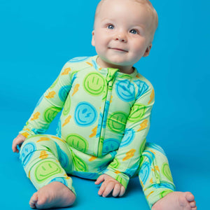 Baby Kids Bamboo Pajamas — Happy Surge Convertible Romper — Image 1