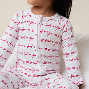 Baby Kids Bamboo Pajamas — You Are So Loved Convertible Romper — Image 1