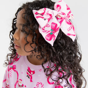 Baby Kids Bamboo Pajamas — Candy Cane Crush Woven Alligator Clip — Image 1