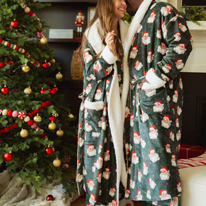 Baby Kids Bamboo Pajamas — Claus Encounters Adult Plush Robe — Image 1