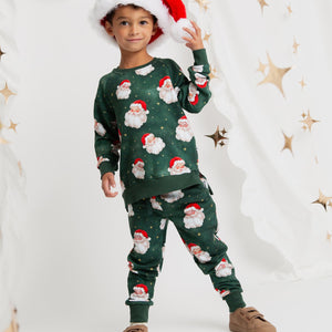 Baby Kids Bamboo Pajamas — Claus Encounters Jogger Set — Image 1