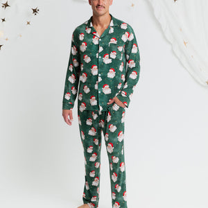 Baby Kids Bamboo Pajamas — Claus Encounters Men's Collar Shirt & Pants Set — Image 1