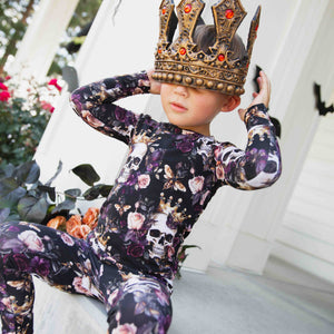 Baby Kids Bamboo Pajamas — Crown Me Dead Long Sleeve Pajama Set — Image 12