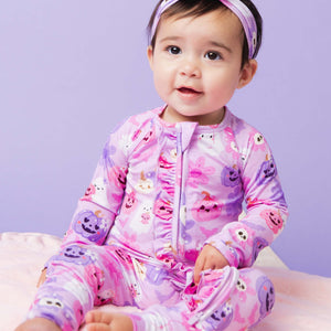 Baby Kids Bamboo Pajamas — Cute To Death Convertible Ruffle Romper — Image 1