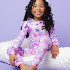 Baby Kids Bamboo Pajamas — Cute To Death Ruffle Long Sleeve & Pants Set — Image 5