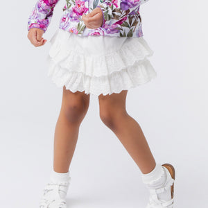 Baby Kids Bamboo Pajamas — Well Plaid Eyelet Shorts — Image 1