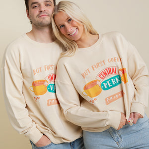 Baby Kids Bamboo Pajamas — Friends™ Coffee Shop Adult Unisex Crew Neck Sweatshirt — Image 1