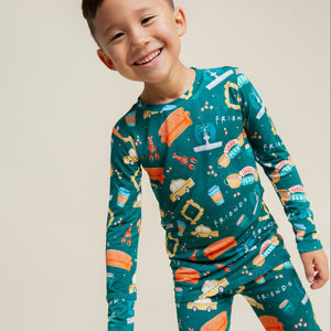 Baby Kids Bamboo Pajamas — Friends™ Long Sleeve Pajama Set — Image 1