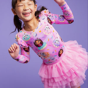 Baby Kids Bamboo Pajamas — Gabby's Dollhouse™ Sprinkle Party Long Sleeve Top & Tulle Skort Set — Image 1