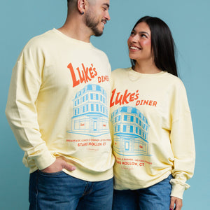 Baby Kids Bamboo Pajamas — Gilmore Girls™ Luke's Diner Adult Unisex Crew Neck Sweatshirt — Image 1