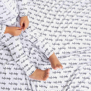 Baby Kids Bamboo Pajamas — Hello Baby Bum Bum Blanket — Image 1