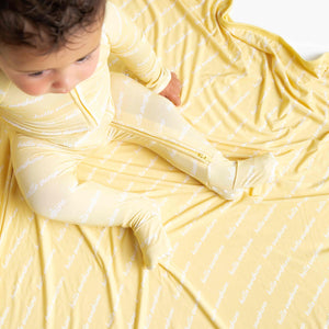 Baby Kids Bamboo Pajamas — Hello Sunshine Bum Bum Blanket — Image 1