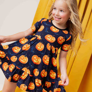 Baby Kids Bamboo Pajamas — Jack Of All Frights Short Sleeve Dress & Shorts Set — Image 8